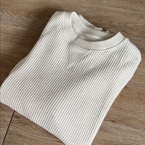 Aerie Women’s Cream Waffle Knit Crewneck Sweater